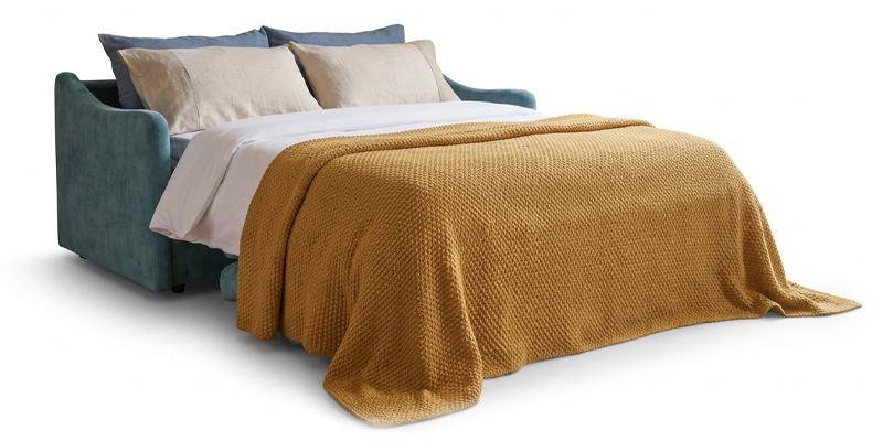 Divano 3 posti con letto (materasso con aloe 140x195x20 cm), in tessuto antimacchia.