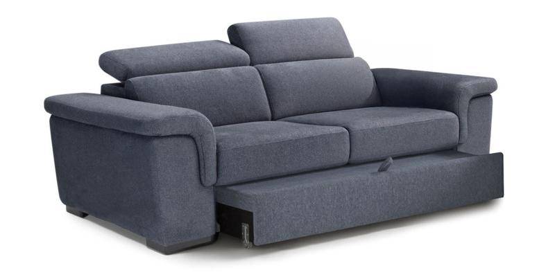 Divano 3 posti con carrello estraibile, in tessuto Penelope.