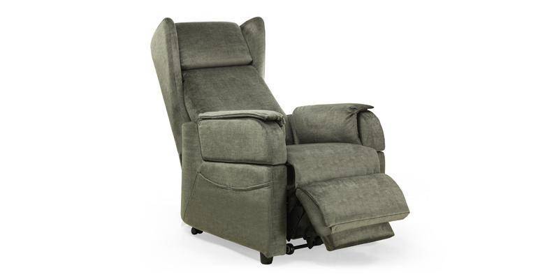 Poltrona relax elettrica, alzata lift, sistema roller e braccioli smontabili per tavolino, in microfibra antimacchia.