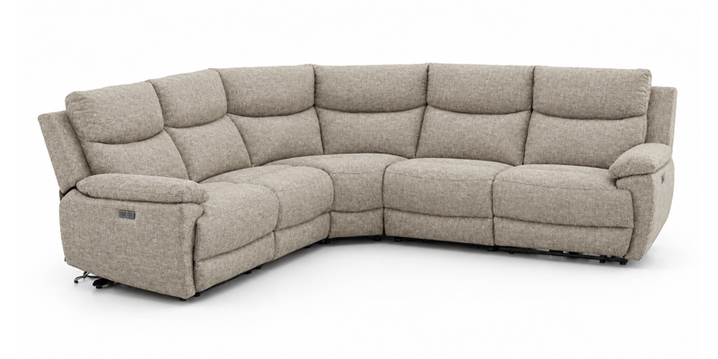 Angolare con 2 sedute relax, in microfibra antimacchia.