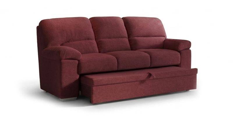 Divano 3 posti con carrello estraibile, in microfibra antimacchia.