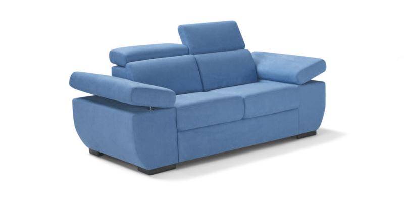 Divano 2 posti fisso con braccioli regolabili, in tessuto Penelope.