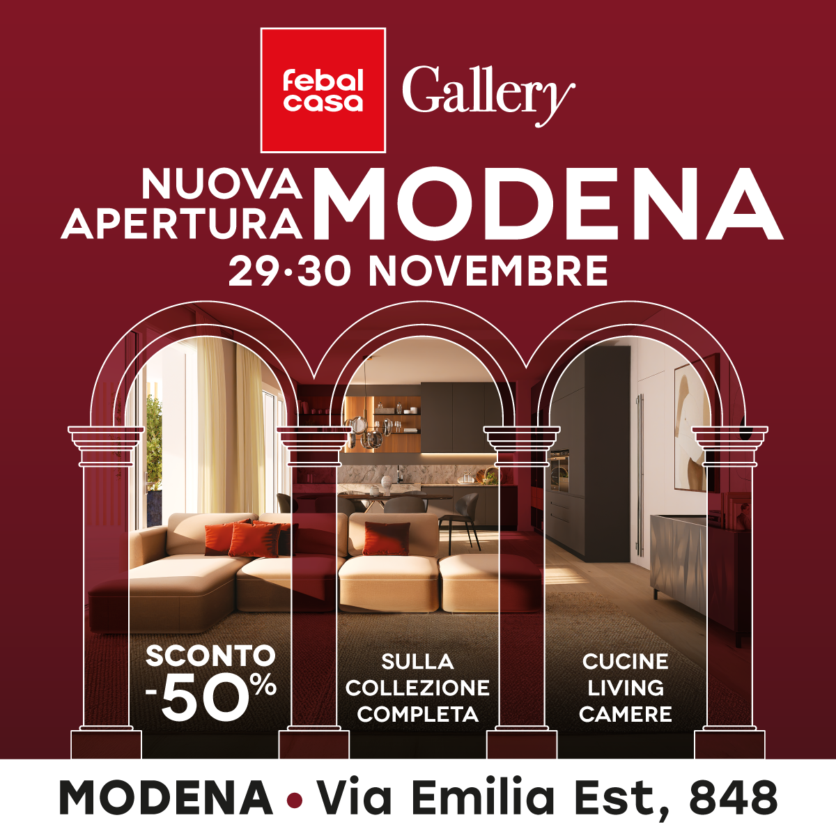 29-30 novembre Nuova Apertura Febal Casa Gallery a Modena